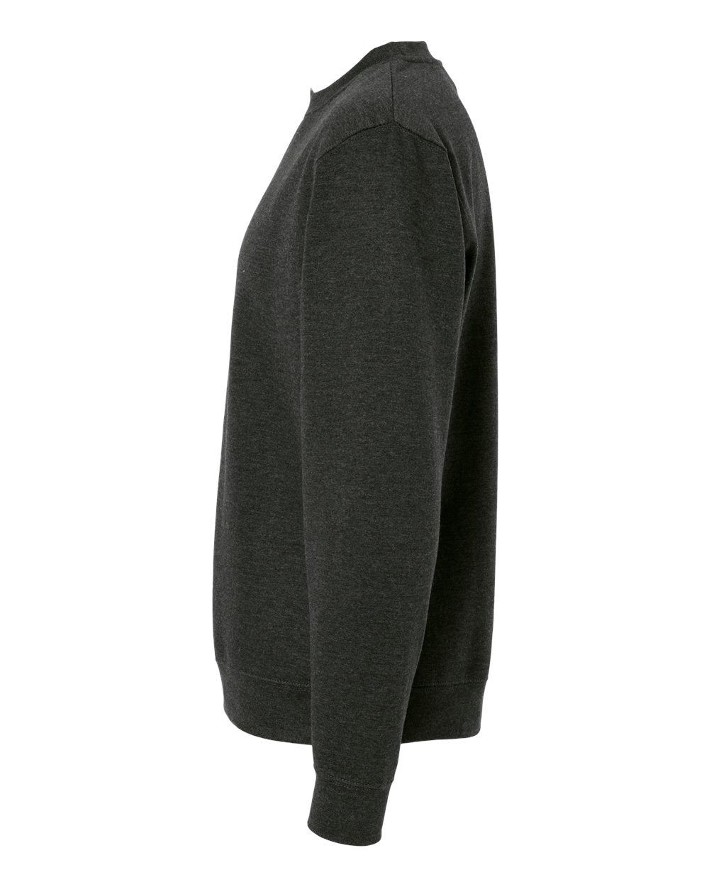 Left View of Charcoal Heather Midweight Crewneck Sweatshirt - SS3000