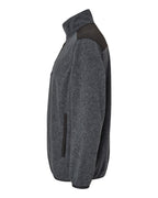 Left View of Charcoal Ranger Melange Fleece Pullover - 7353