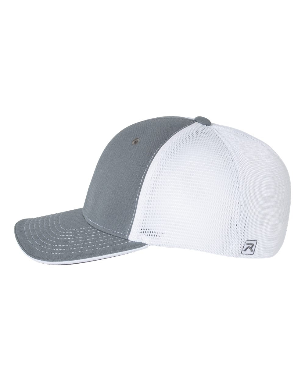 Left View of Charcoal/ White Split Pulse Sportmesh R-Flex Cap - 172