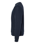 Left View of Classic Navy Midweight Crewneck Sweatshirt - SS3000