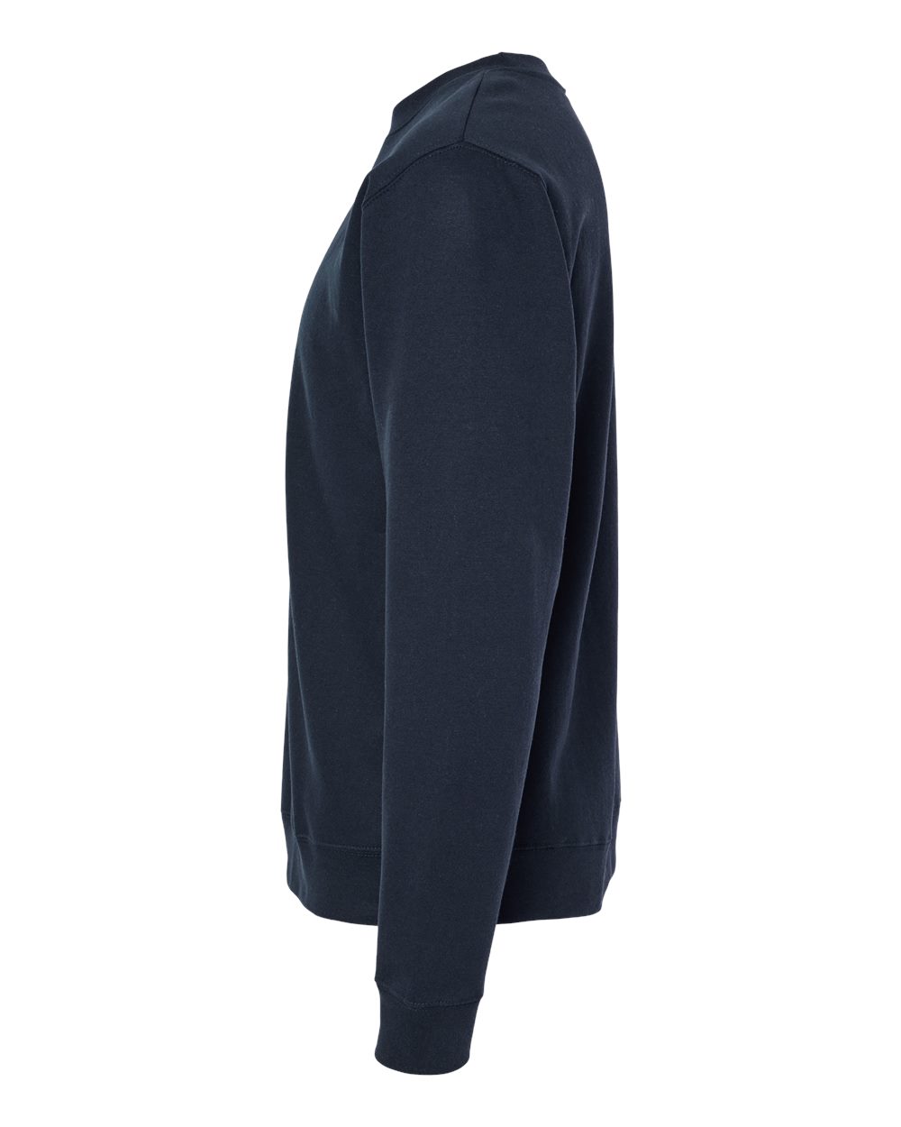 Left View of Classic Navy Midweight Crewneck Sweatshirt - SS3000