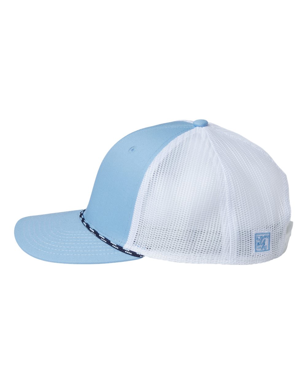 Left View of Columbia Blue/ White Everyday Rope Trucker Cap - GB452R