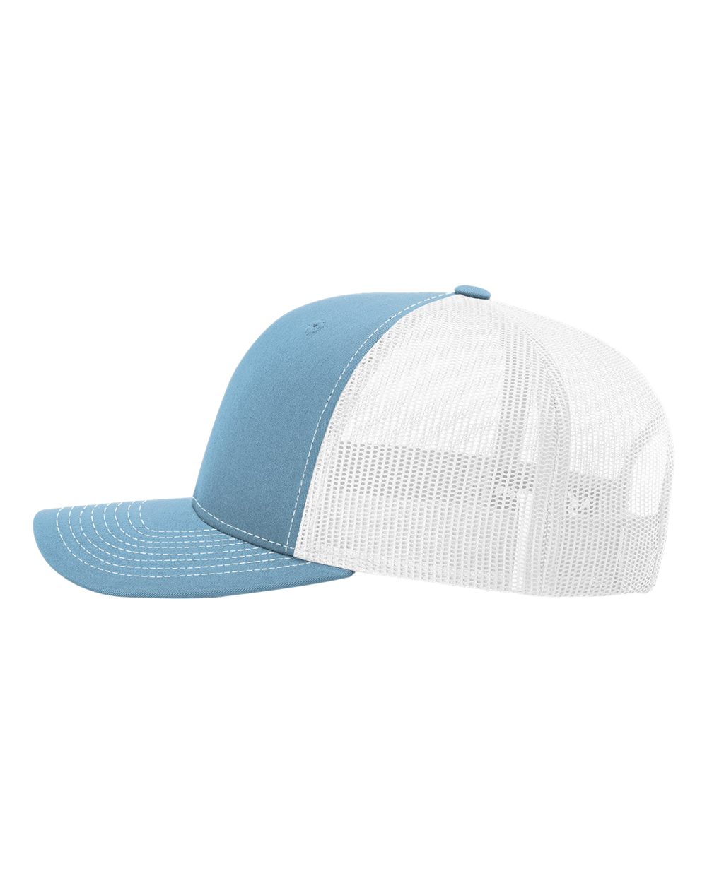 Left View of Columbia Blue/ White Snapback Trucker Cap - 112