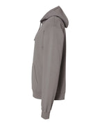 Left View of Concrete Grey Garment-Dyed Hooded Sweatshirt - GDH450