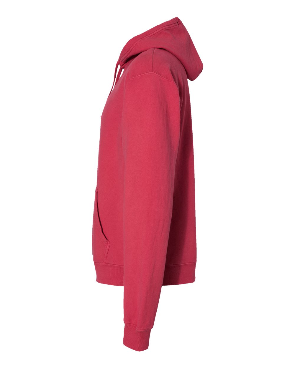 Left View of Crimson Fall Garment-Dyed Hooded Sweatshirt - GDH450