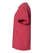 Left View of Crimson Fall Garment-Dyed Pocket T-Shirt - GDH150