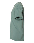 Left View of Cypress Green Garment-Dyed Pocket T-Shirt - GDH150