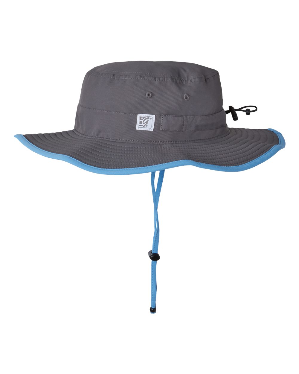 Left View of Dark Grey/ Columbia Blue Ultralight Booney - GB400