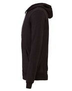 Left View of Dark Grey Heather Sponge Fleece Full-Zip Hoodie - 3739