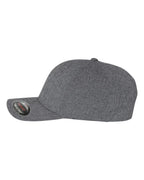 Left View of Dark Grey Heatherlight™ Mélange Cap - 6350