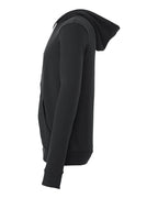 Left View of Dark Grey Sponge Fleece Full-Zip Hoodie - 3739