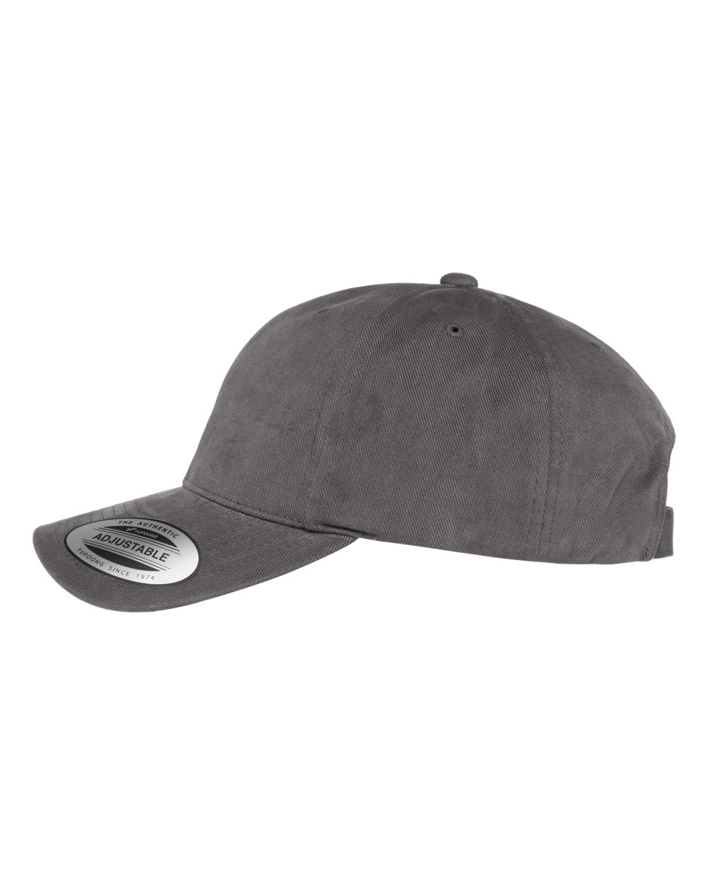 Left View of Dark Grey Structured Brushed Twill Cap - 6363V