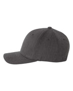 Left View of Dark Heather Wool-Blend Cap - 6477