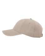 Left View of Dark Khaki Peach Twill Dad Hat - 326