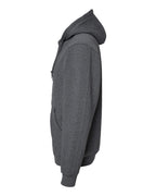 Left View of Dark Oxford Crossfire Heavyweight Power Fleece Hooded Jacket with Thermal Lining - 7033