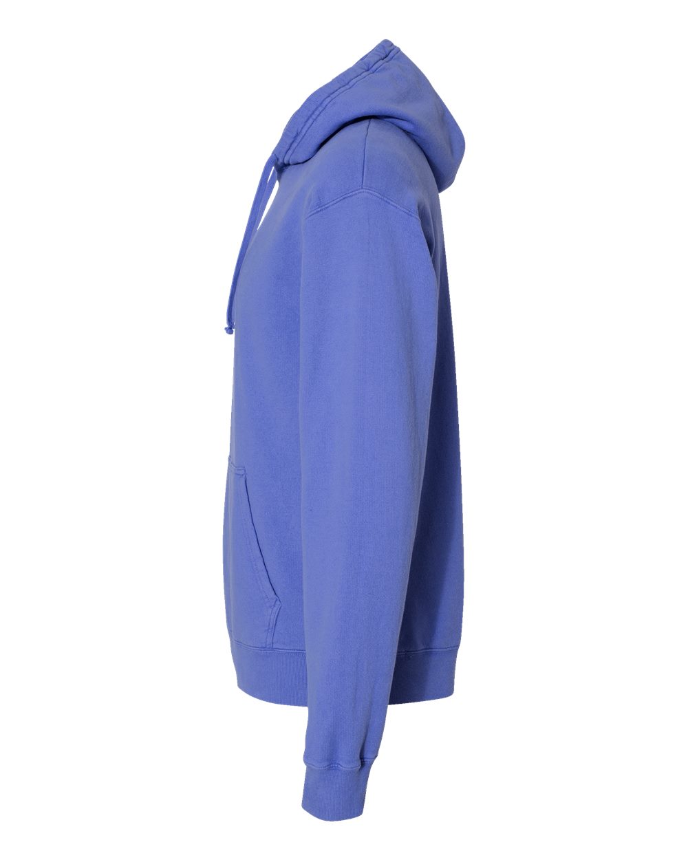 Left View of Deep Forte Blue Garment-Dyed Hooded Sweatshirt - GDH450