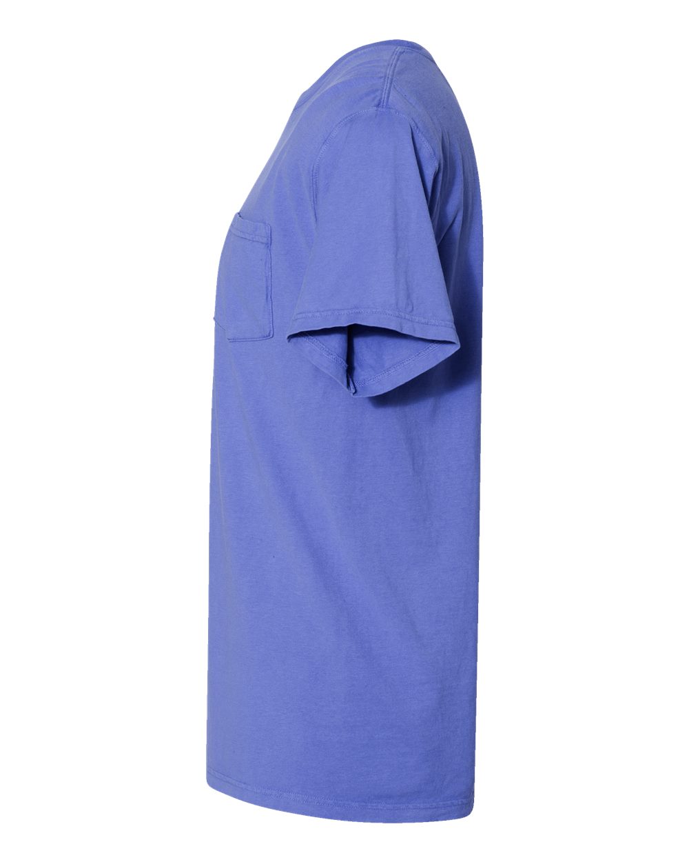 Left View of Deep Forte Blue Garment-Dyed Pocket T-Shirt - GDH150