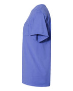 Left View of Deep Forte Blue Garment-Dyed Pocket T-Shirt - GDH150