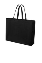 Left View of DeepBlack Port Authority Cotton Canvas Jumbo Tote BG427