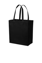 Left View of DeepBlack Port Authority Cotton Canvas Over-the-Shoulder Tote BG426