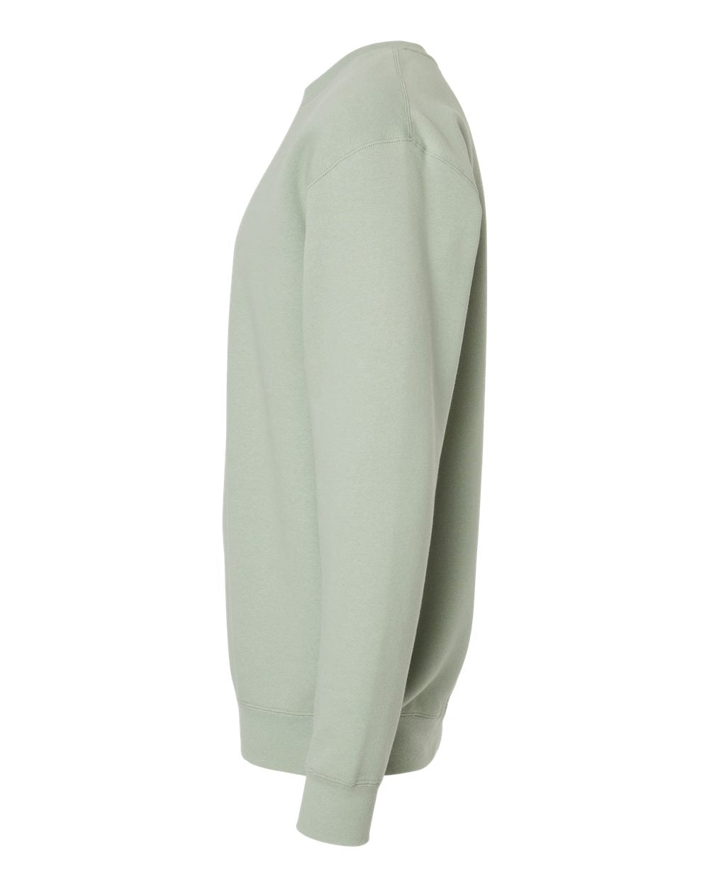 Left View of Dusty Sage Heavyweight Crewneck Sweatshirt - IND3000