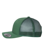 Left View of Evergreen Retro Trucker Cap - 6606