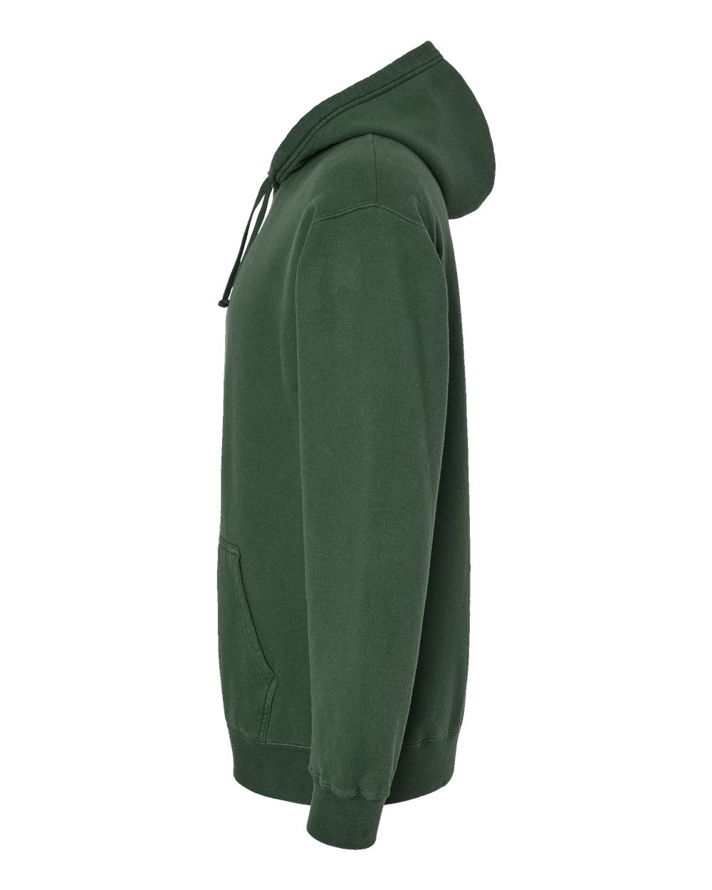 Left View of Field Green Garment-Dyed Hooded Sweatshirt - GDH450