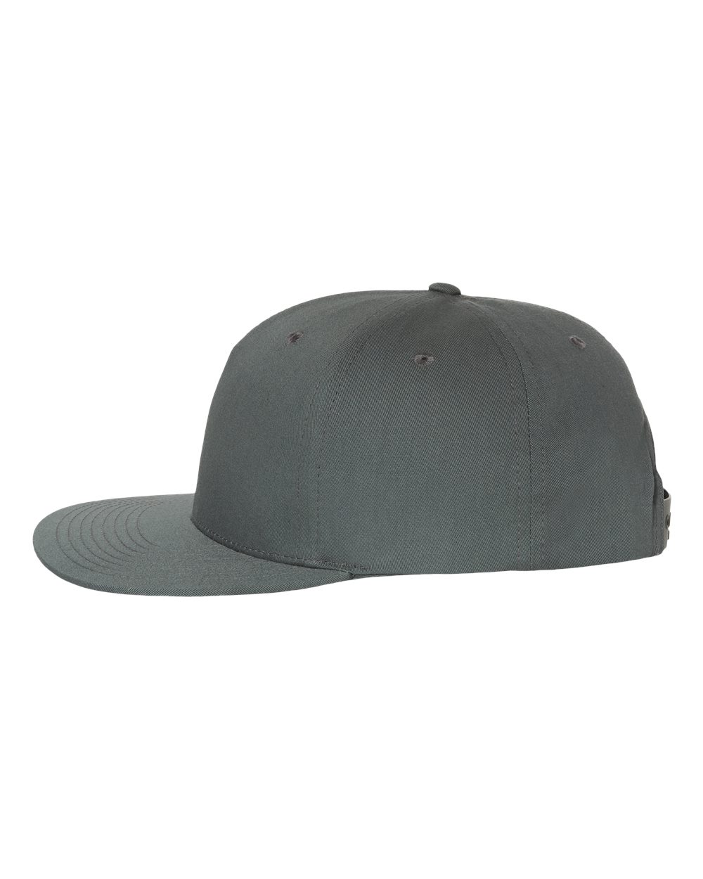 Left View of Flint Grey Pinch Front Structured Snapback Trucker Cap - 255