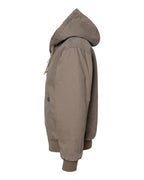 Left View of Gravel Cheyenne Boulder Cloth™ Hooded Jacket with Tricot Quilt Lining - 5020