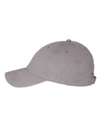 Left View of Grey Bio-Washed Classic Dad Hat - VC300A