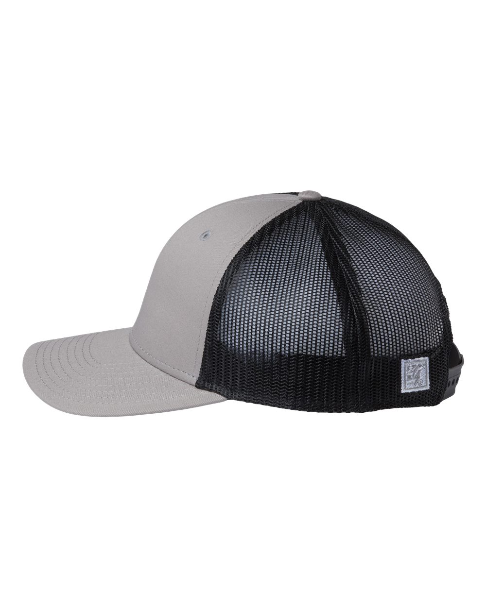 Left View of Grey/ Black Everyday Trucker Cap - GB452E