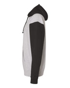 Left View of Grey Heather/ Black Heavyweight Hooded Sweatshirt - IND4000