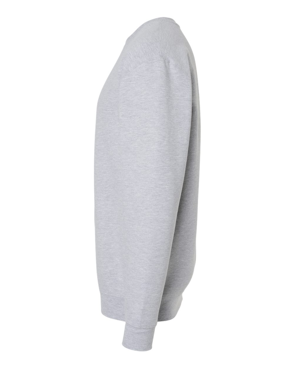 Left View of Grey Heather Heavyweight Crewneck Sweatshirt - IND3000