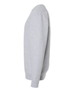 Left View of Grey Heather Heavyweight Crewneck Sweatshirt - IND3000