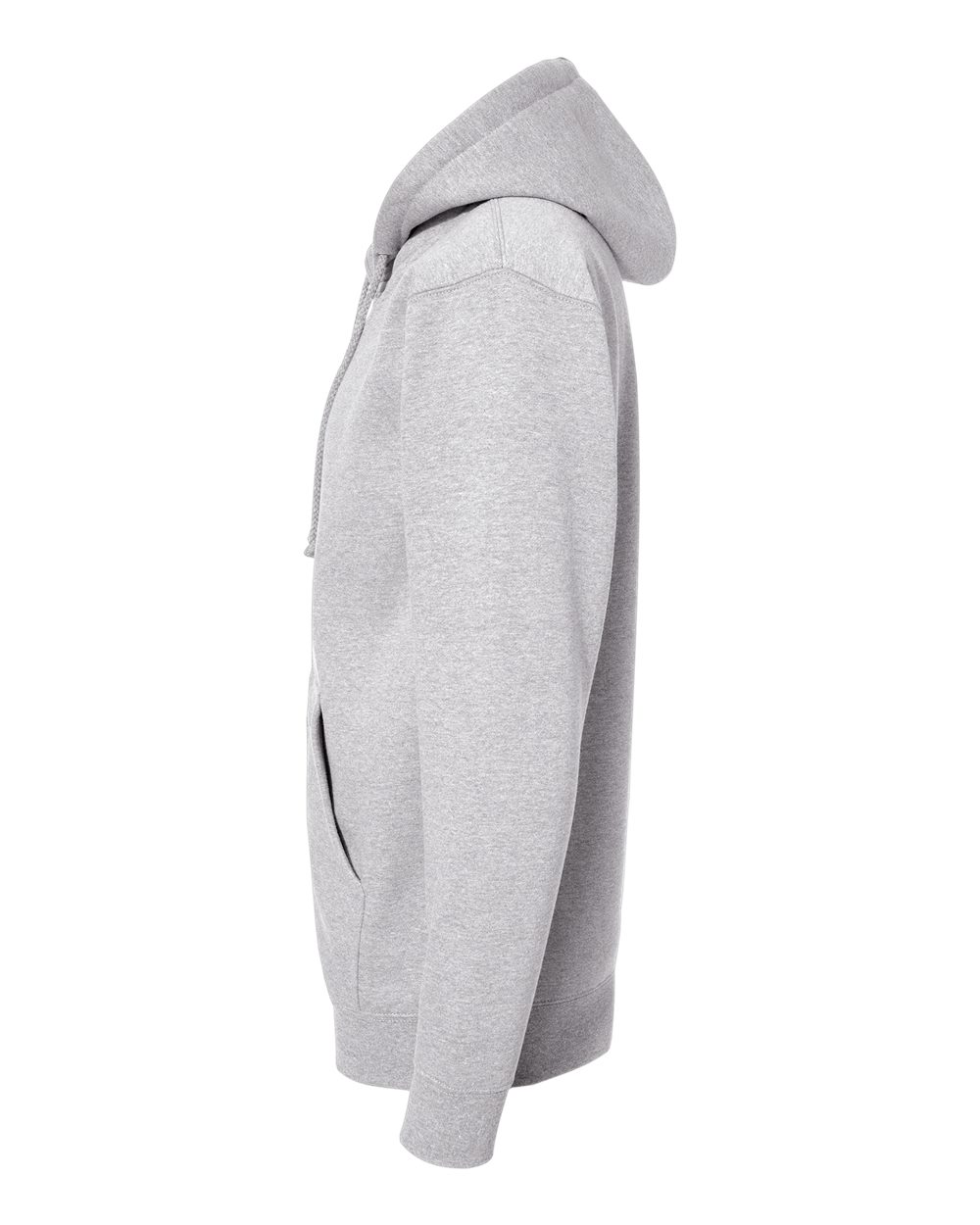 Left View of Grey Heather Heavyweight Full-Zip Hooded Sweatshirt - IND4000Z