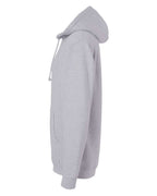 Left View of Grey Heather Heavyweight Hooded Sweatshirt - IND4000