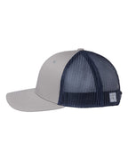 Left View of Grey/ Navy Everyday Trucker Cap - GB452E