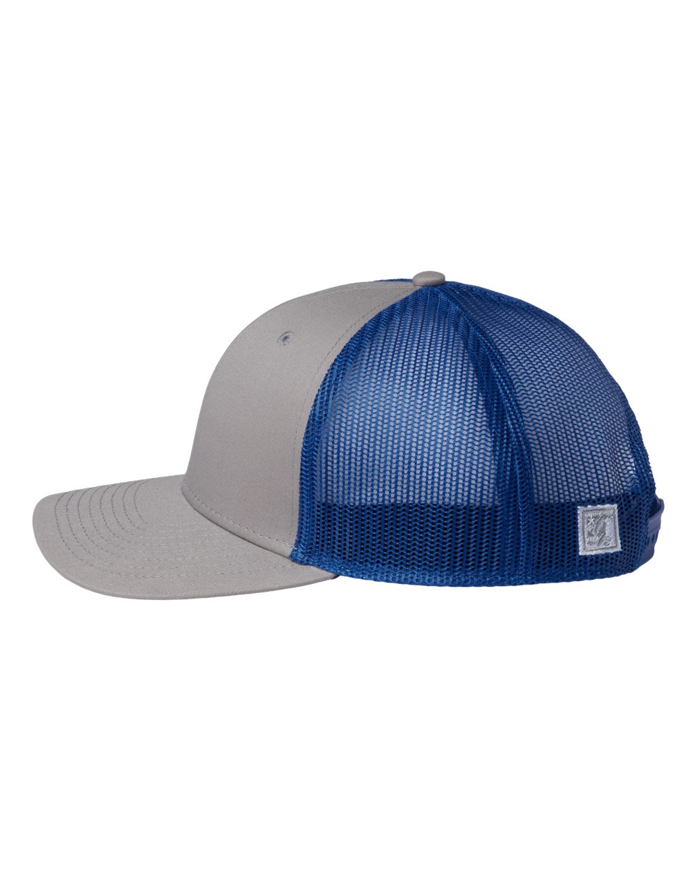 Left View of Grey/ Royal Everyday Trucker Cap - GB452E