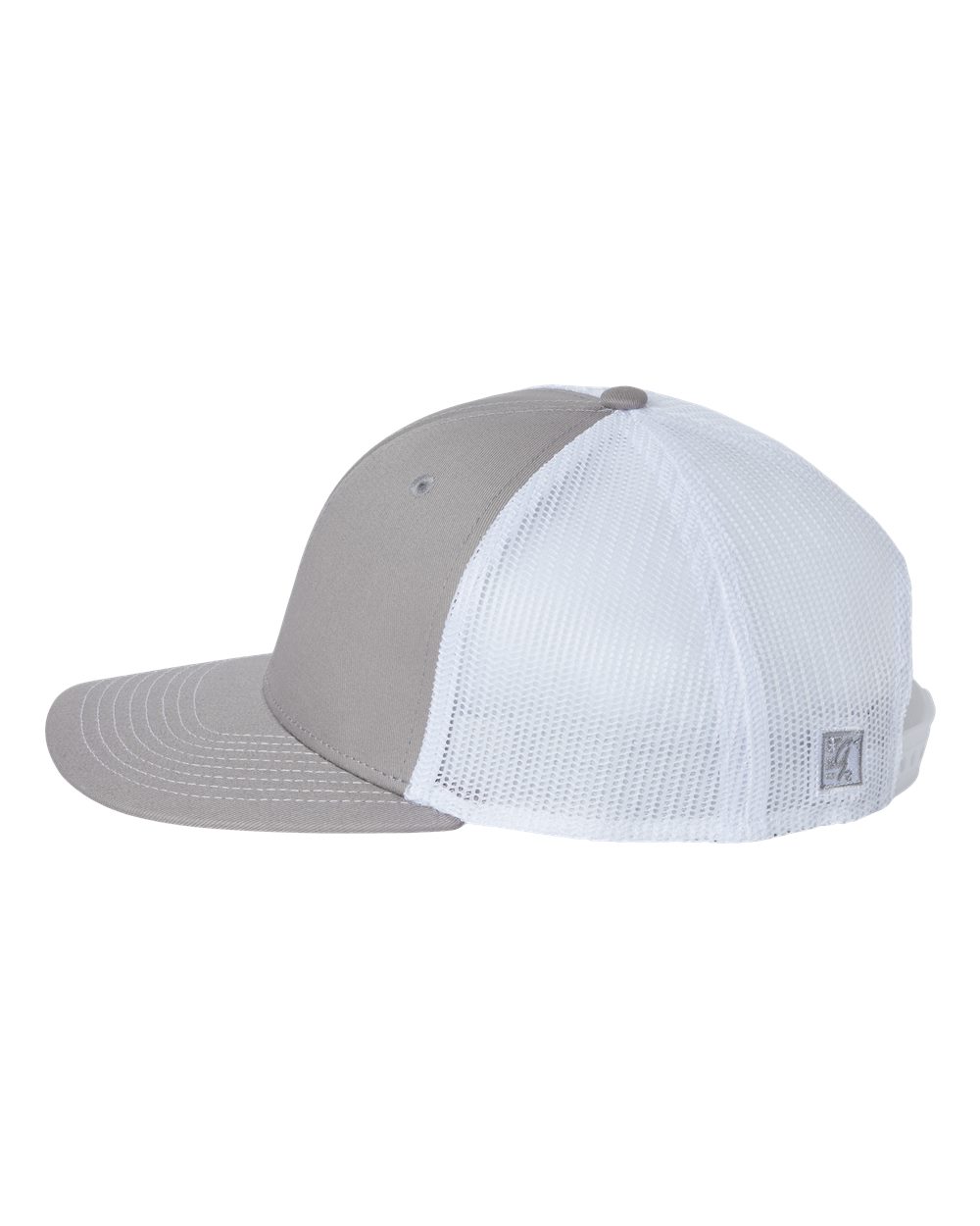 Left View of Grey/ White Everyday Trucker Cap - GB452E