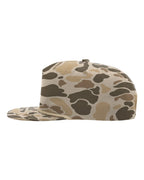 Left View of Harvest Duck Camo/ Light Brown Printed Umpqua Gramps Cap - 256P