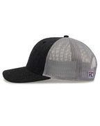 Left View of Heather Dark Grey Everyday Trucker Cap - GB452E