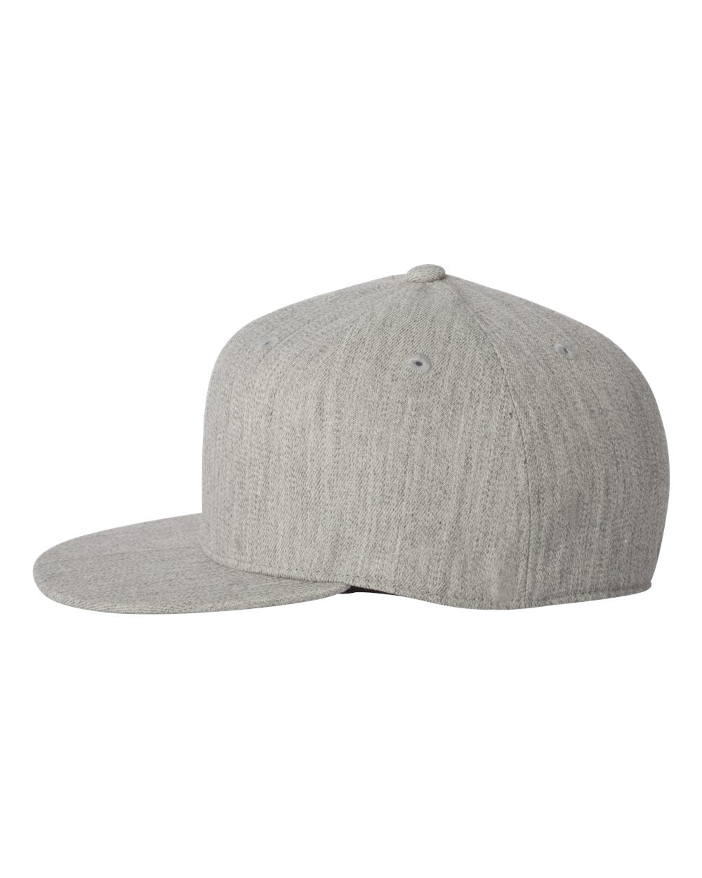 Left View of Heather Grey 210® Flat Bill Cap - 6210FF