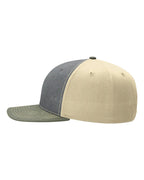 Left View of Heather Grey/ Birch/ Loden Twill Back Trucker Cap - 312