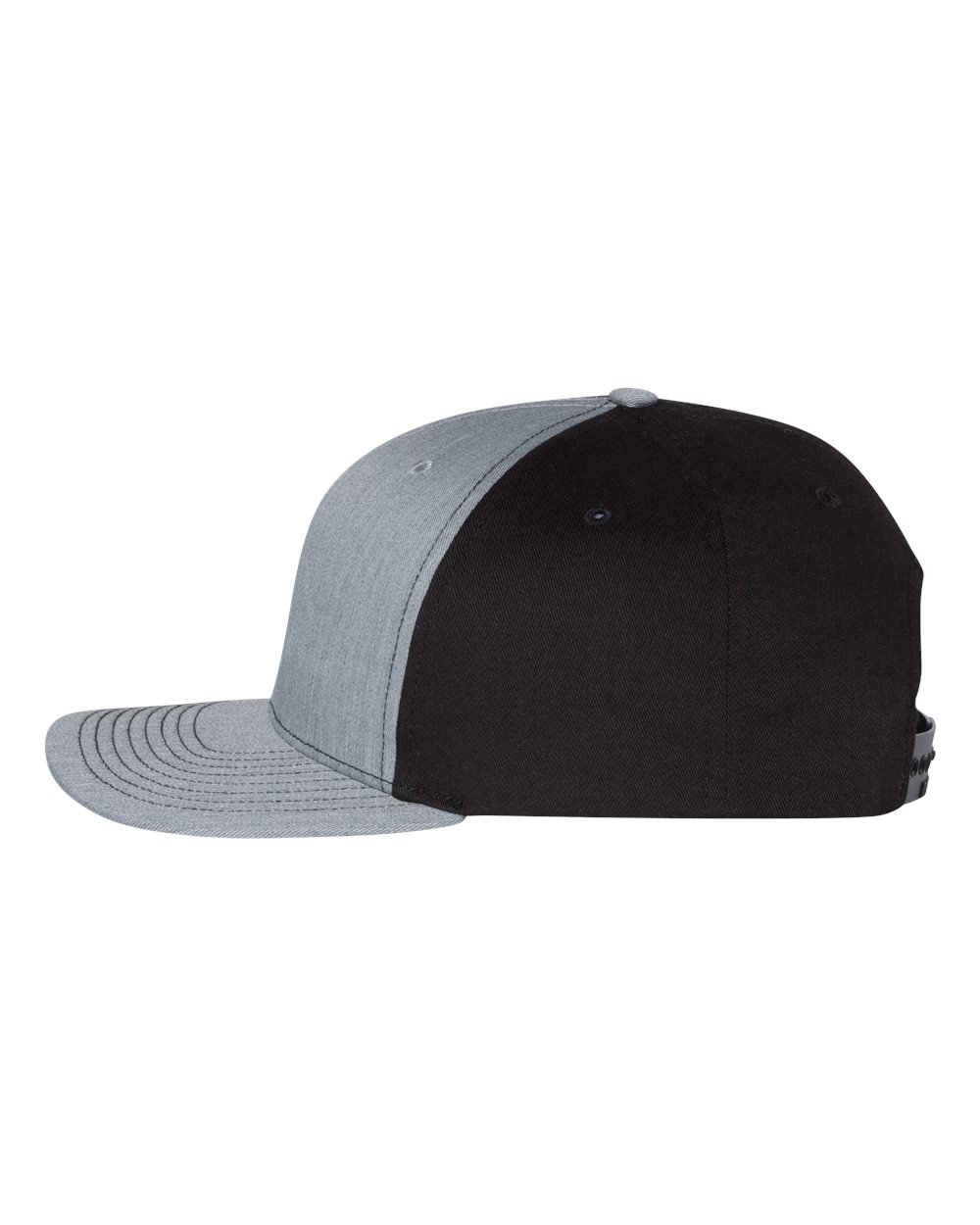 Left View of Heather Grey/ Black Twill Back Trucker Cap - 312
