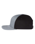Left View of Heather Grey/ Black Twill Back Trucker Cap - 312