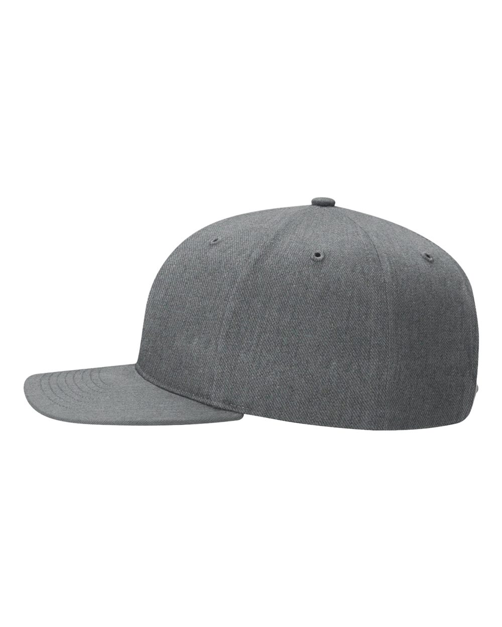 Left View of Heather Grey Twill Back Trucker Cap - 312