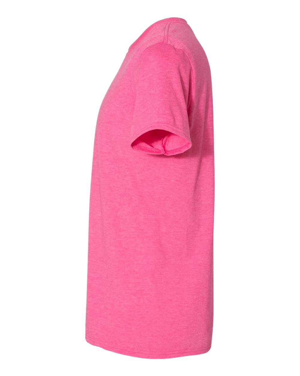 Left View of Heather Heliconia Softstyle® T-Shirt - 64000