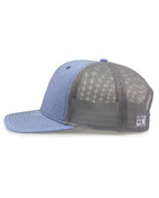 Left View of Heather Light Blue Everyday Trucker Cap - GB452E