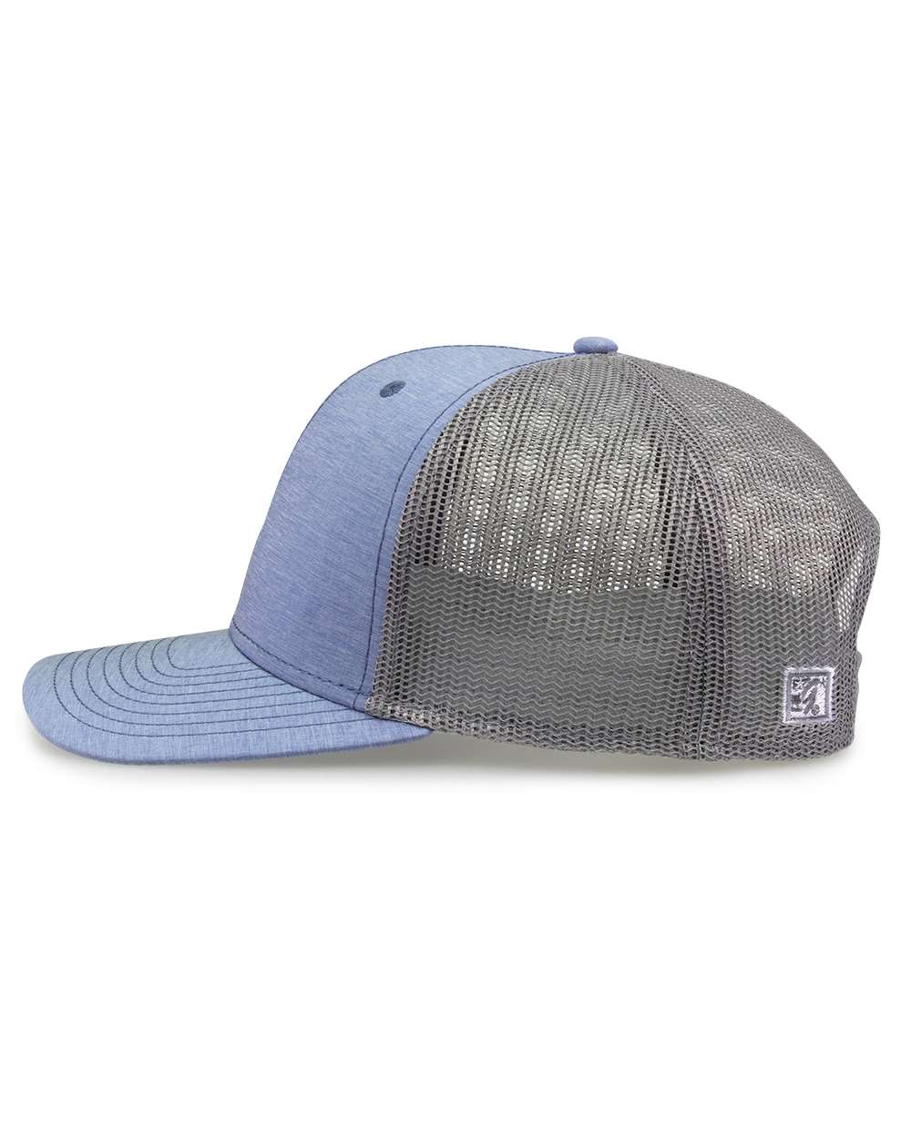 Left View of Heather Light Blue Everyday Trucker Cap - GB452E
