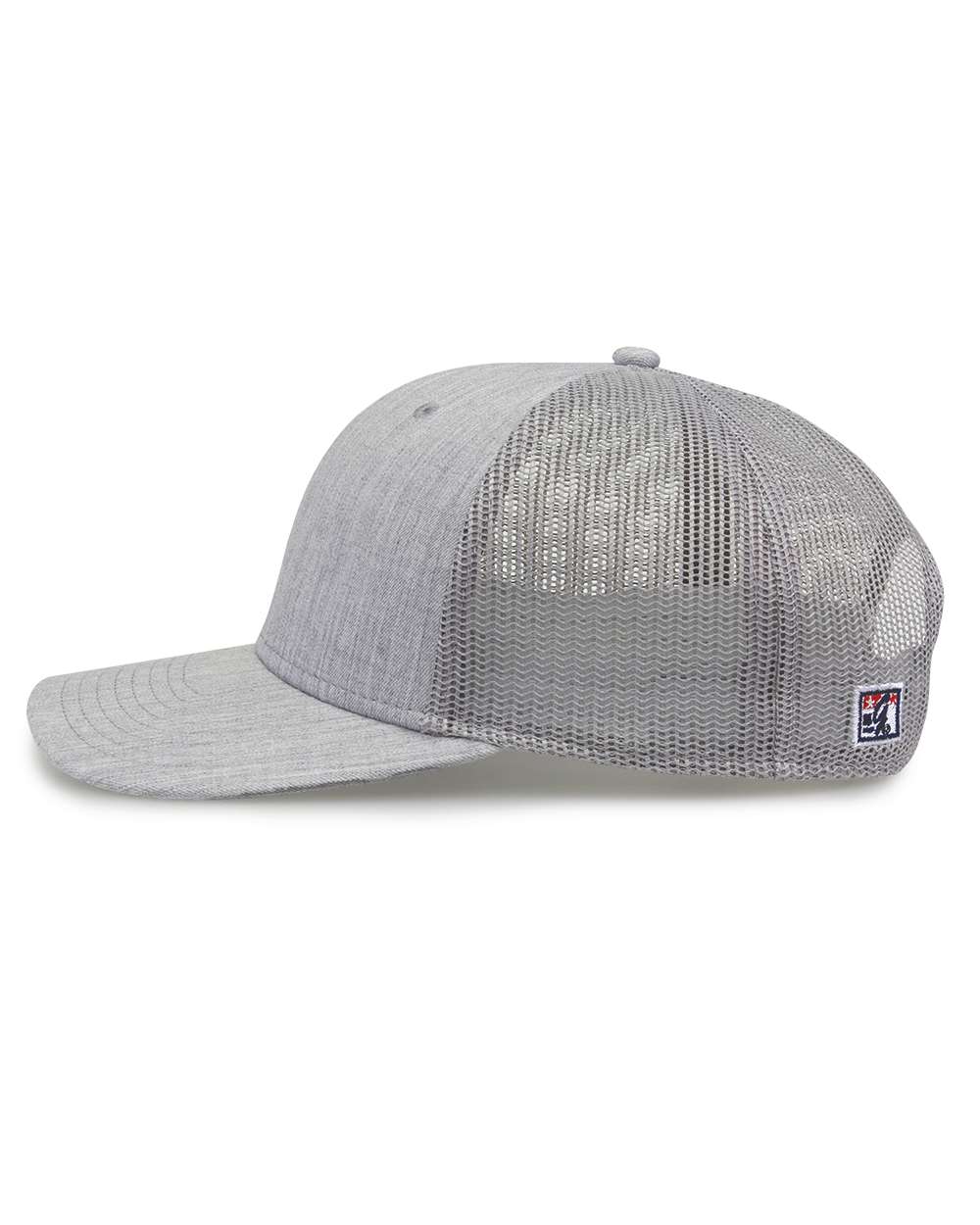 Left View of Heather Light Grey Everyday Trucker Cap - GB452E